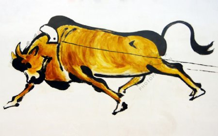 壁画中国牛