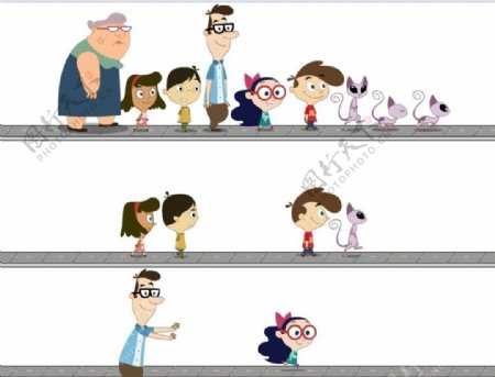 各种卡通动漫人物走路动画设计