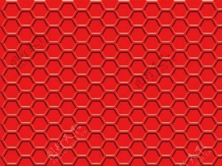 红色六边形网格背景