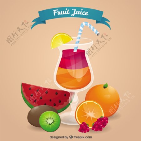 伟大的背景和颜色的水果饮料