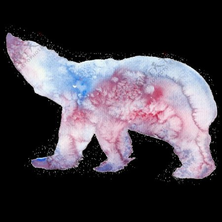 手绘雪花纹动物透明装饰图案