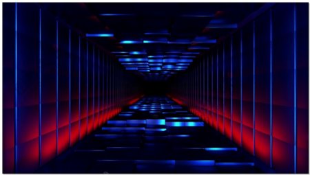 红蓝前进的隧道视频素材