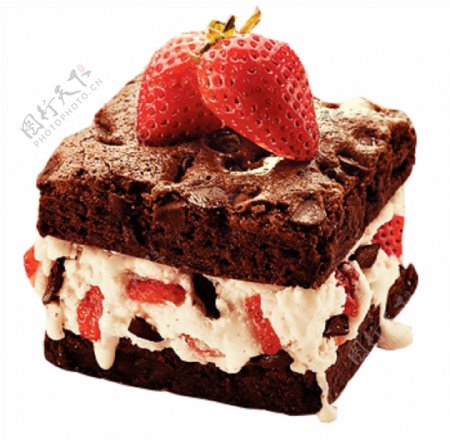 一块草莓巧克力蛋糕