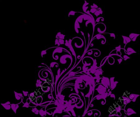 抽象紫色花纹图形免抠png透明素材