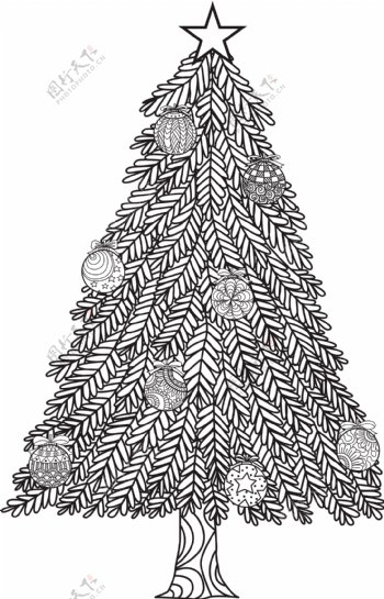 圣诞树装饰矢量素材
