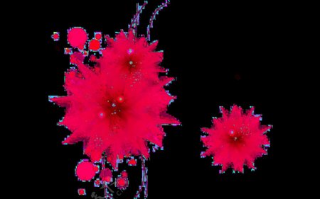 红色创意花朵png元素素材