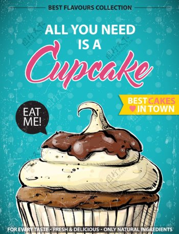 蛋糕美食甜品海报矢量素材