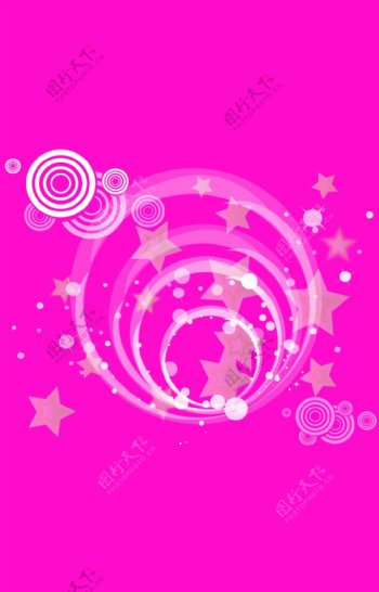 粉色圆圈五角星背景素材
