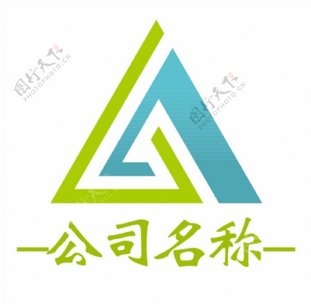 三角蓝色绿色logo