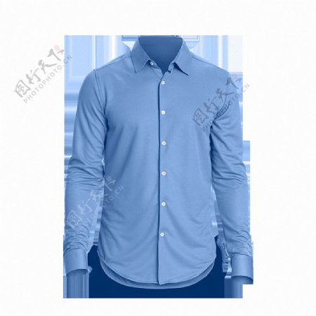 蓝色时尚衬衫免抠png透明素材
