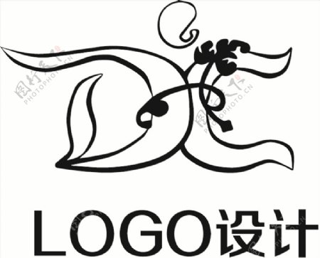 logo设计字母设计黑白线