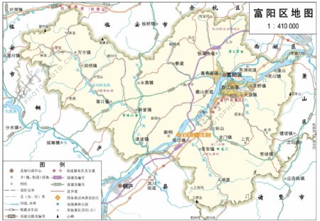 浙江杭州市富阳区标准地图32K