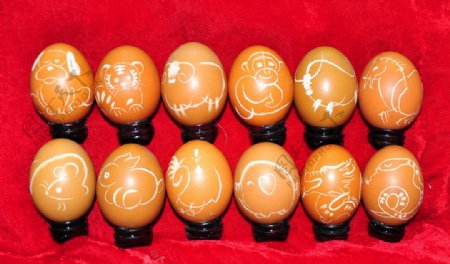 蛋雕作品