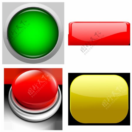 彩色按钮图标免抠png透明图层素材