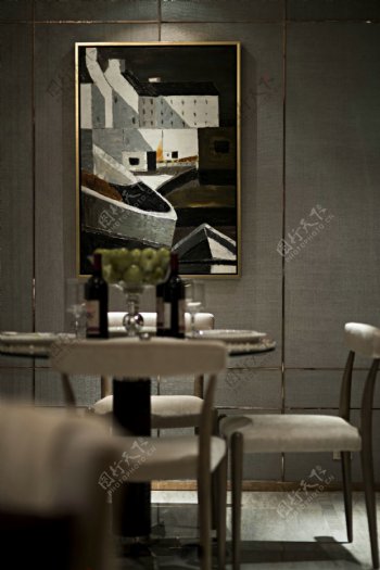 简约风室内设计餐厅装饰画效果图源文件