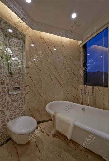 精致风室内设计浴室浴缸墙砖装修效果图JPG源文件
