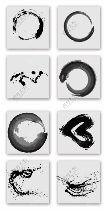 黑色水墨风格的中国风边框