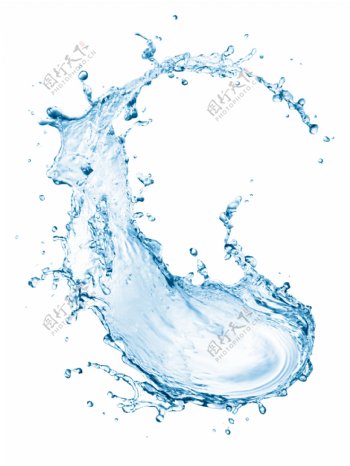 蓝色透明的水png元素素材