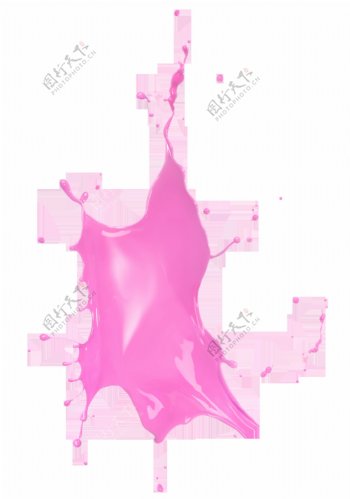 手绘粉色水流元素