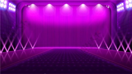 紫色舞台灯光活动背景