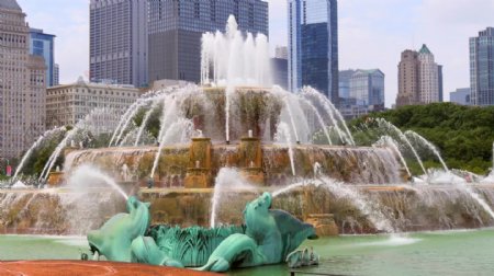 白金汉喷泉靠近芝加哥