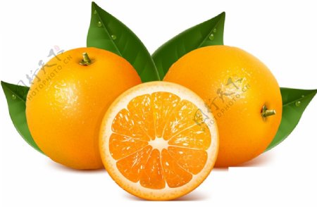 新鲜黄色橙子png元素素材