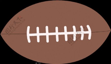 手绘棕褐色橄榄球免抠png透明素材
