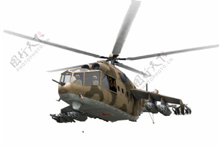 棕色军用直升机免抠png透明图层素材