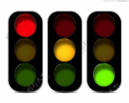 一排红绿灯免抠png透明图层素材
