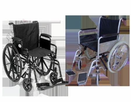 黑色折叠轮椅免抠png透明图层素材