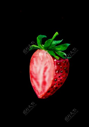 美味甜蜜草莓透明素材