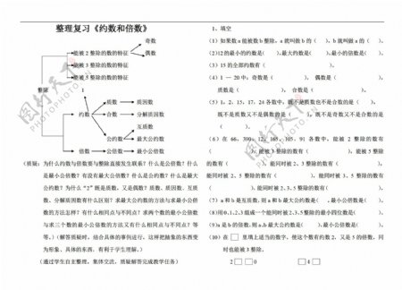 数学五年级下整理复习约数和倍数版