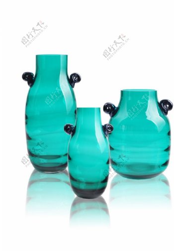 湖水蓝玻璃花瓶创意简约