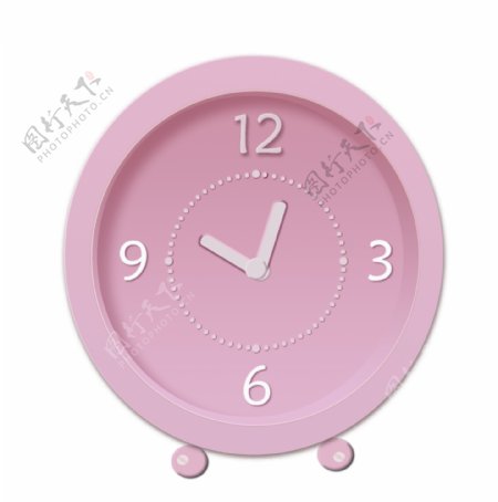 粉色产品时钟手绘