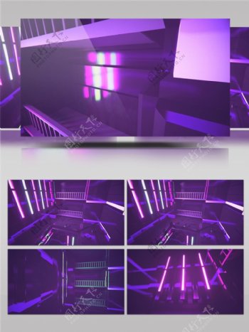 紫色灯光装饰的空间视频素材