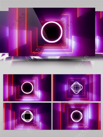 紫色白圈空间视频素材