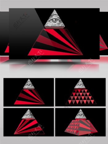 红色创意三角形视频素材