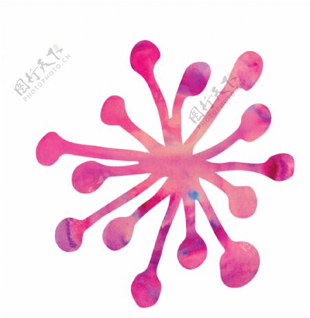 粉色蘑菇卡通水彩透明素材