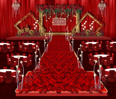 红色婚礼主题区