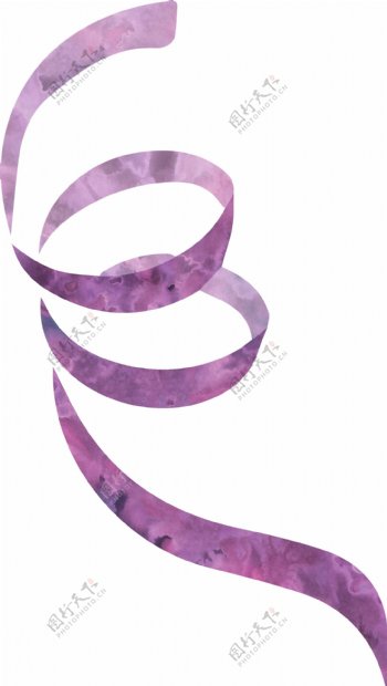 紫纹领结卡通透明素材
