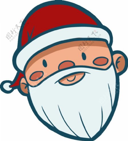 卡通圣诞老人头像PNG