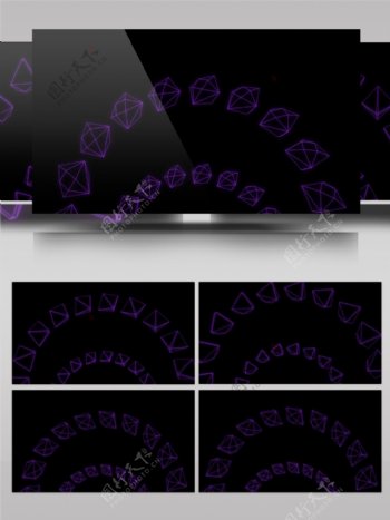 简约几何紫色形状变形视频素材