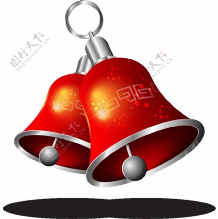 卡通圣诞节红色铃铛PNG元素