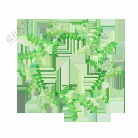 绿色环保花环卡通透明素材