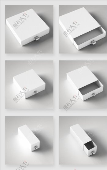 白色包装盒设计模型智能贴图样机