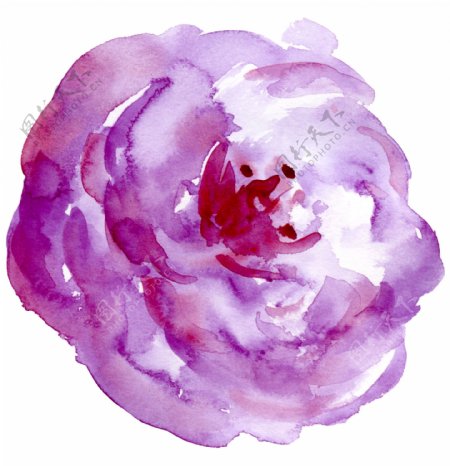 云紫花蕊卡通透明素材
