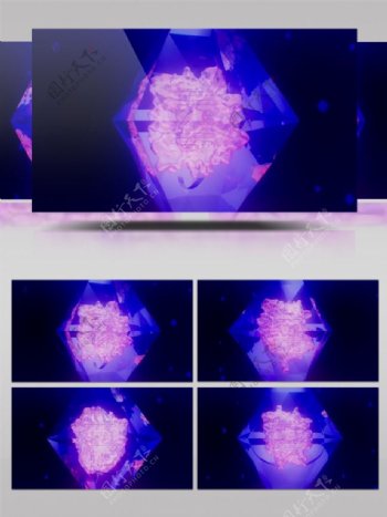 紫色发光钻石晶体视频素材