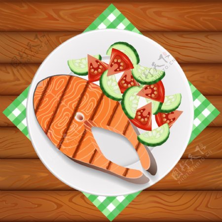 营养健康的三纹鱼快餐