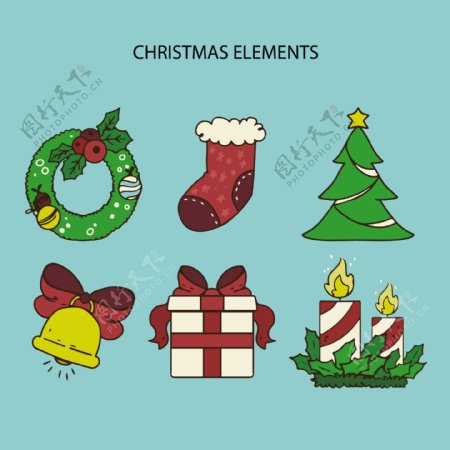 6种圣诞装饰用品元素