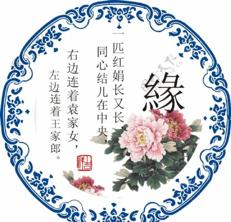 中式花纹缘